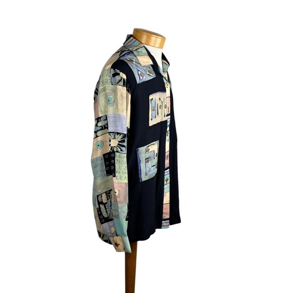 1980s/1990s art to wear abstract shirt by St. Germaine Size L - Picture 2 of 8